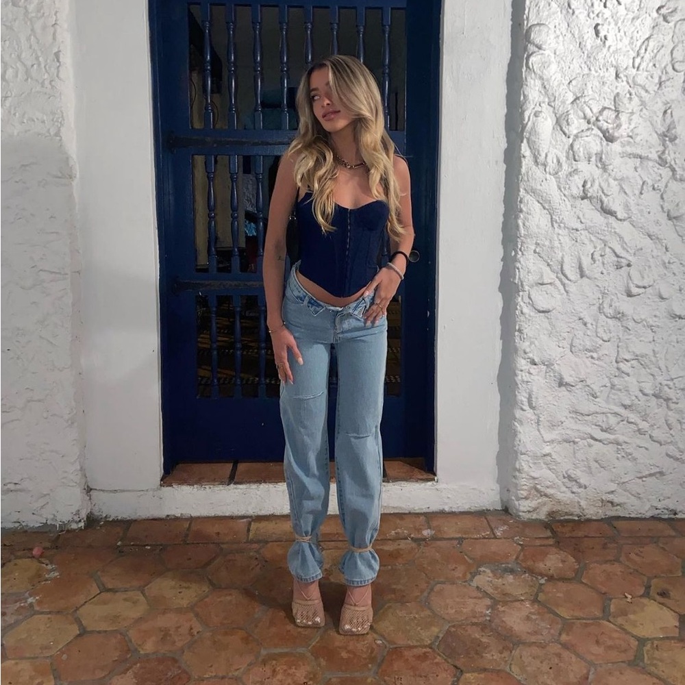 Fold over jeans